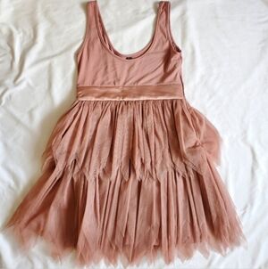 ONLY Mesh Tulle Rose Dress Medium
